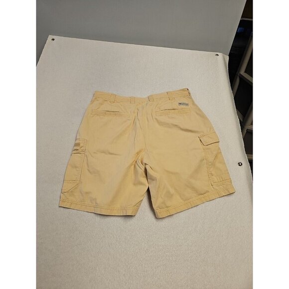 Columbia Shorts Mens 36 Yello Cargo Pockets Outdoors Hiking Utility 10" Inseam * - Picture 7 of 7